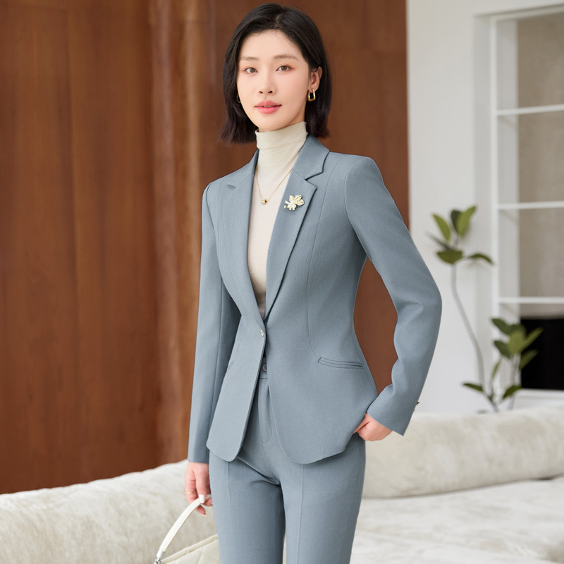 Women Formal Wear White Shirt - ホワイトカラー 新しい長袖スーツセット 通勤 ビジネス フォーマルウェア 社長