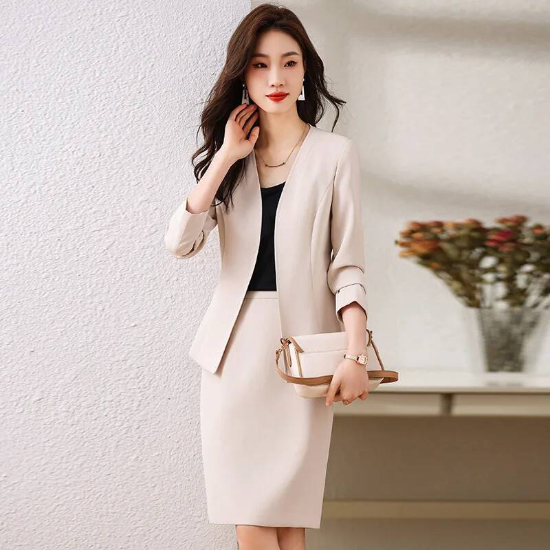 Women Formal Wear Blazers - スカートとジャケット付きのフォーマルな女性用ビジネススーツ コート OL スタイル プロフェッショナル ブレザー