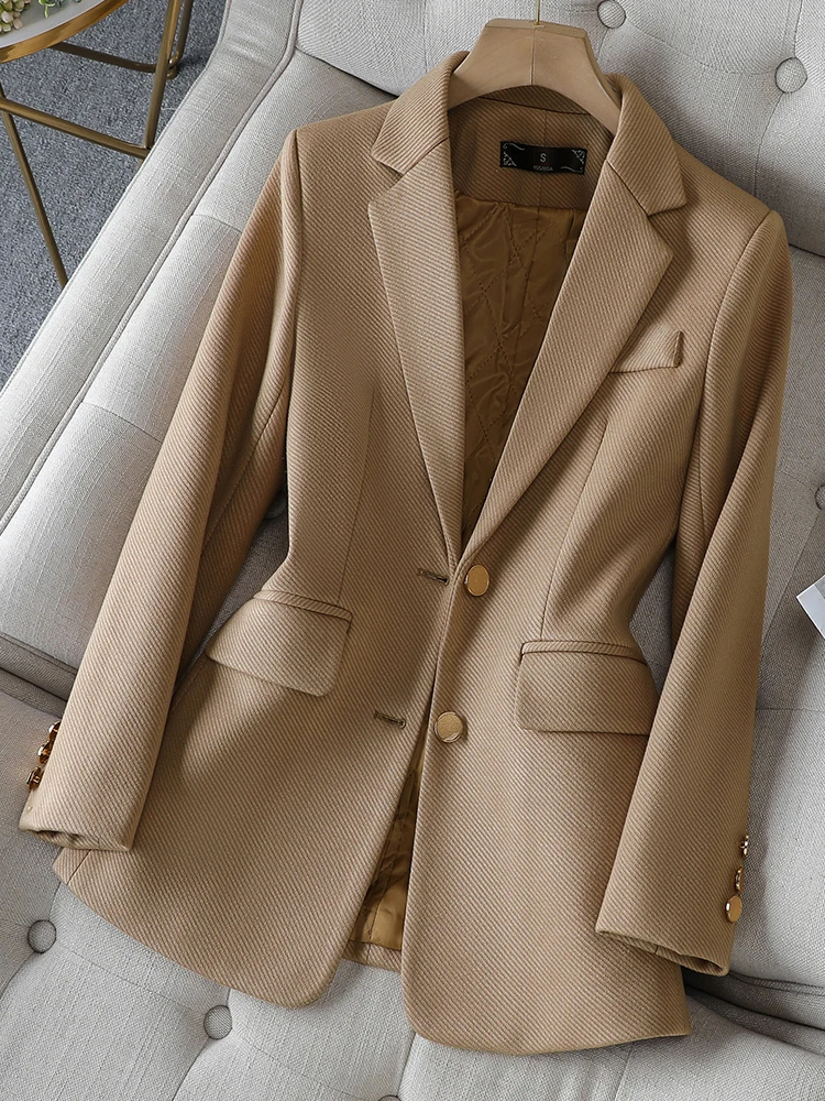 Women Formal Wear Blazers - ファッションレディースブレザー女性用グリーンブラックカーキ長袖女性ビジネスワークウェアスリムフォーマルジャケット秋冬用