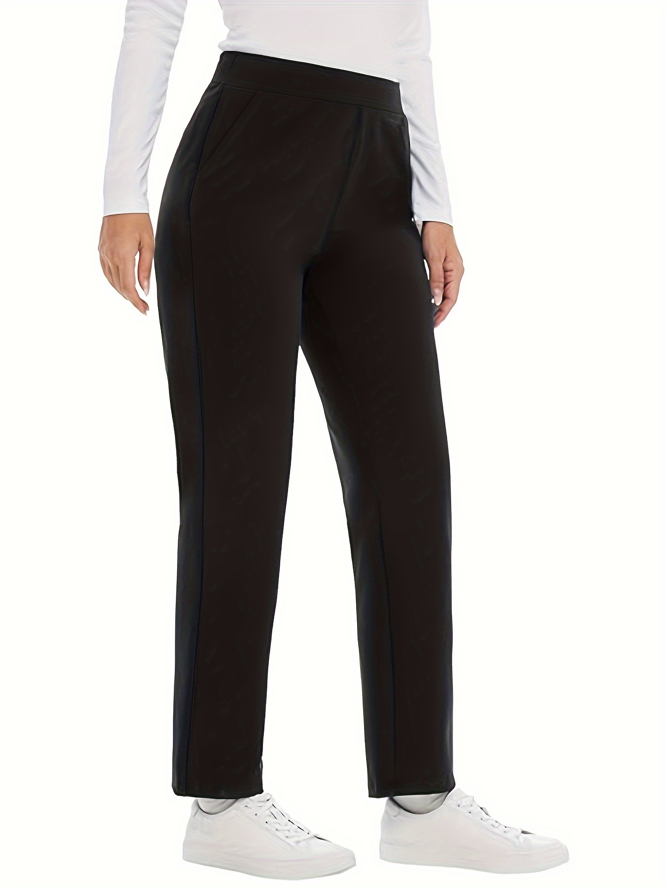 レディースニット生地単色ストレートパンツ、プラスサイズのビジ - Women Formal Wear Pants のレビューと価格