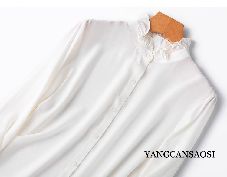 2025 女性のファッション新 100% 天然桑シルク 04 - Silk Blouse Button のレビューと価格