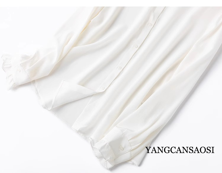 2025 女性のファッション新 100% 天然桑シルク 04 - Silk Blouse Button のレビューと価格