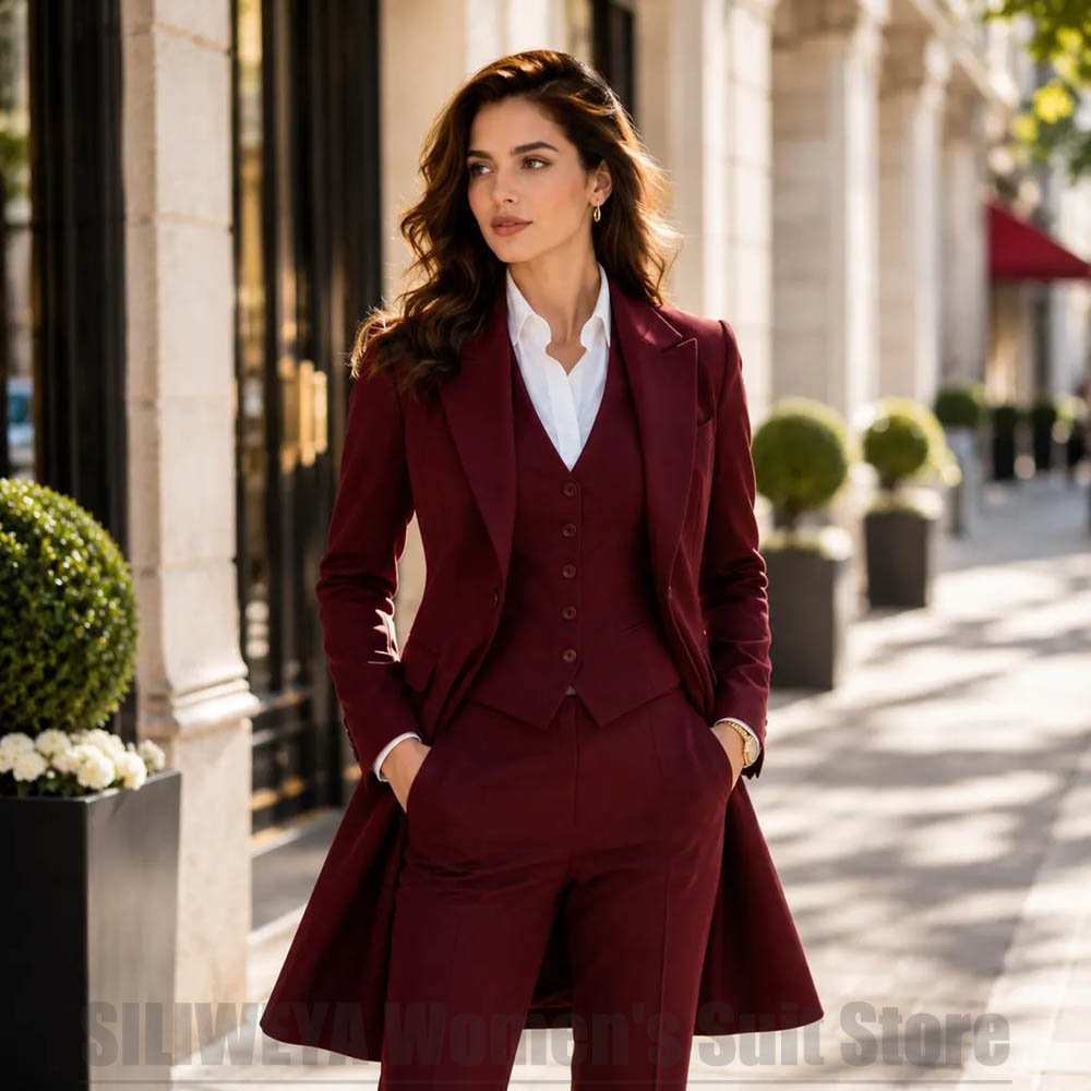 ファッショナブルな女性用3ピーススーツ、エレガントなピークド - Women Formal Wear Blazers のレビューと価格