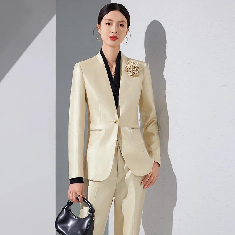 女性用ブレザーとパンツのセット,長袖トップス,フォーマルパン - Women Formal Wear Blazers のレビューと価格