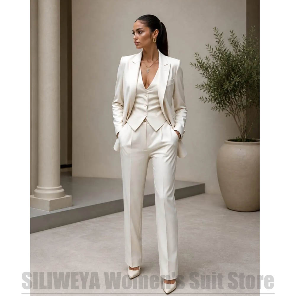 女性 3 ピーススーツセットブレザーベストパンツエレガントフ - Women Formal Wear Blazers のレビューと価格